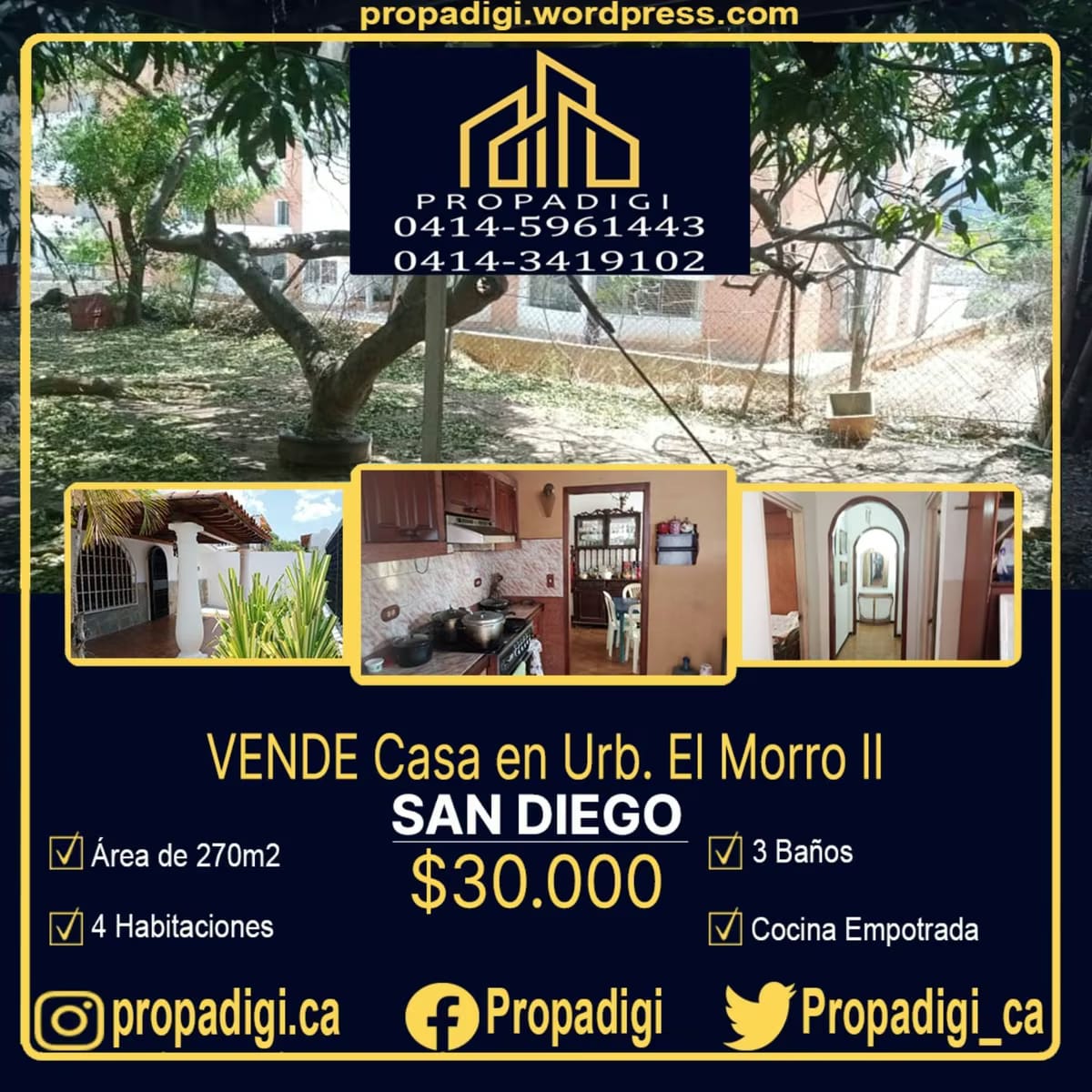 Casa c/ amplio terreno en El Morro II, San Diego