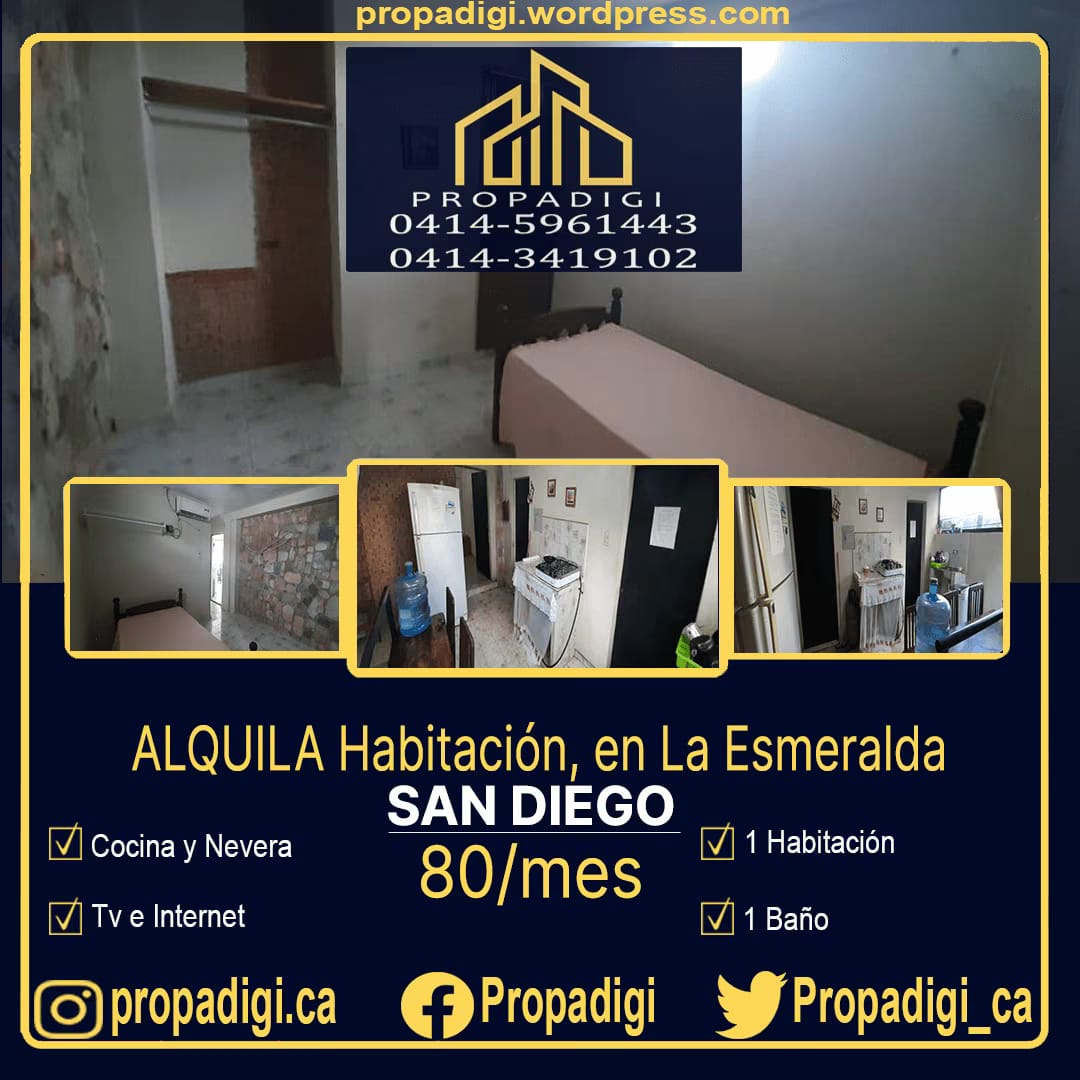 Habitación en Apto. Anexo Urb. La Esmeralda