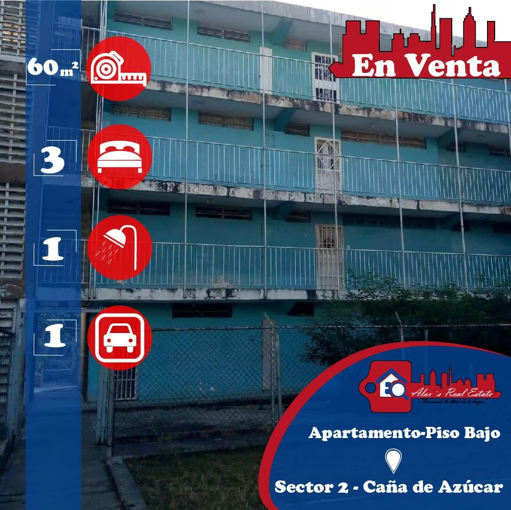 Venta Apartamento Piso 1-Sector 2, Caña de Azúcar