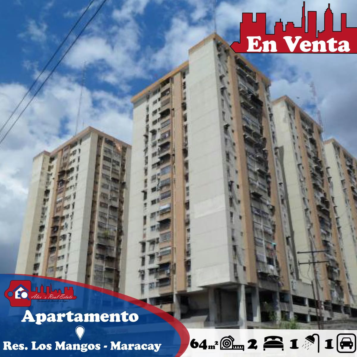Venta Apartamento Piso 10-Res. Los Mangos, Maracay
