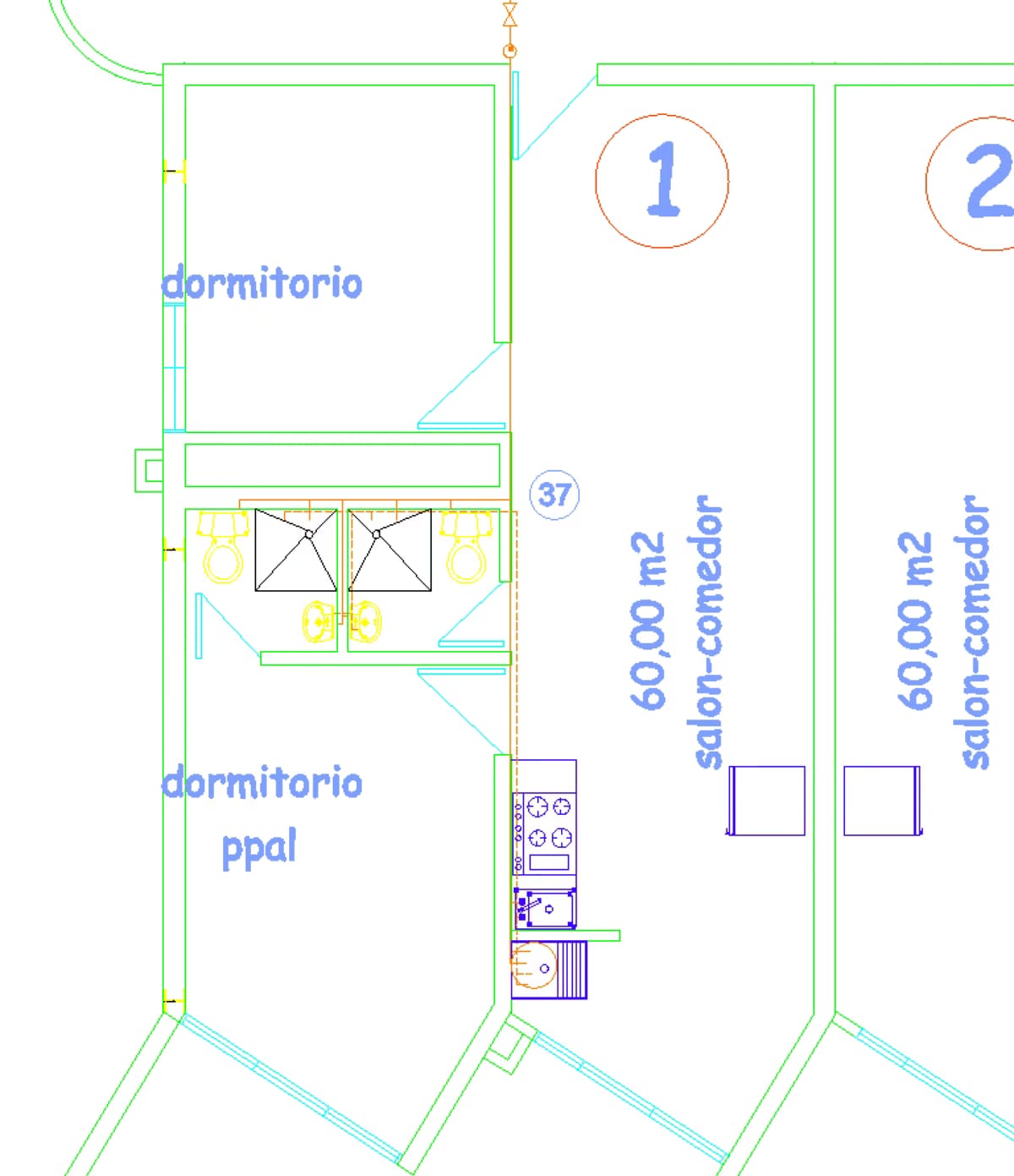 CÓMODO DEPARTAMENTO OBRA GRÍS 2H+2B+1E $5.500