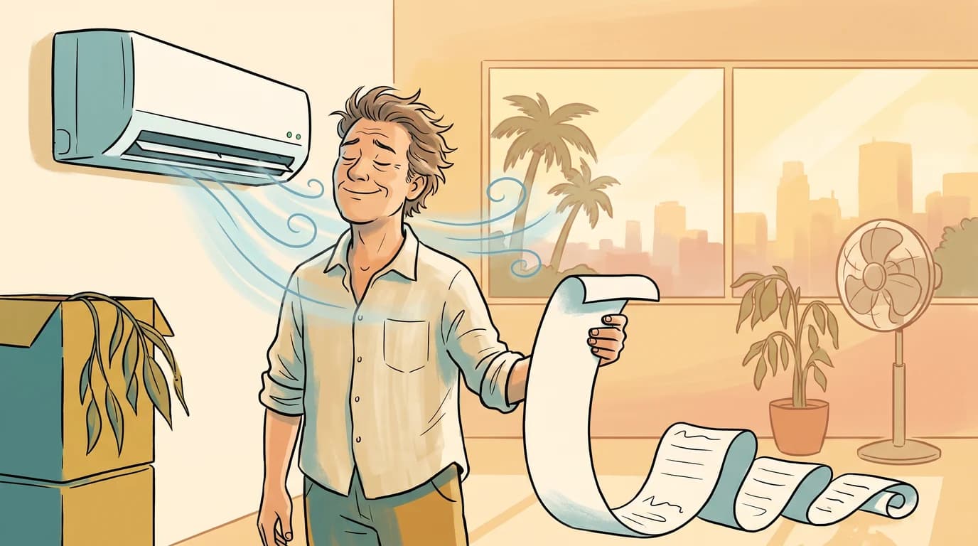 Equipos de aire acondicionado en la fachada de un edificio de Maracaibo bajo el sol intenso del Zulia