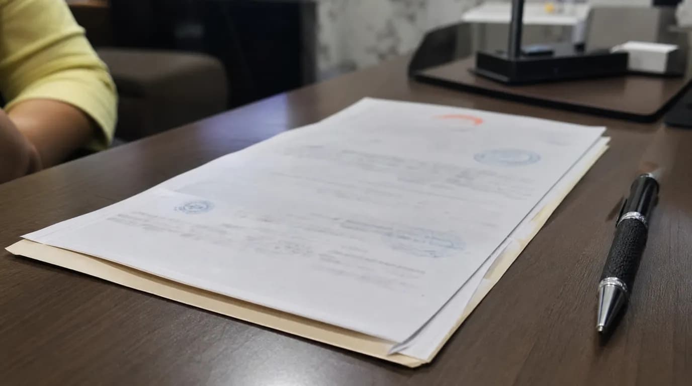 Documento de poder especial para vender un inmueble sobre un escritorio, junto a una pluma