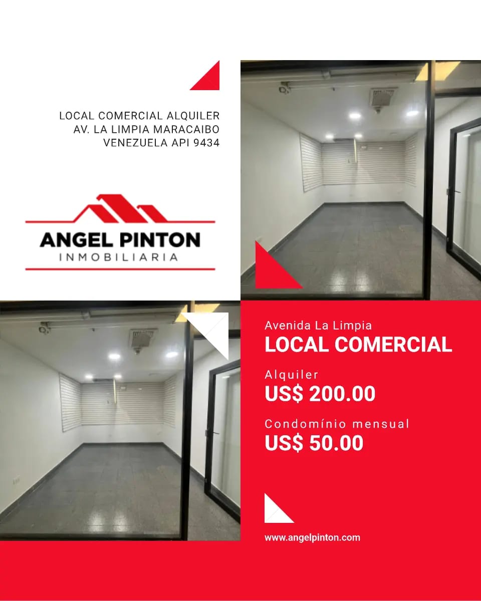 LOCAL COMERCIAL ALQUILER AV. LA LIMPIA MARACAIBO VENEZUELA API 9434