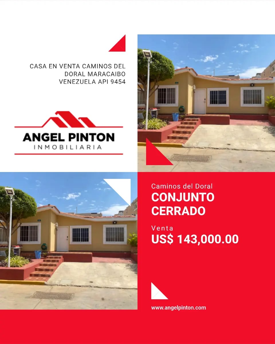 CASA EN VENTA CAMINOS DEL DORAL MARACAIBO VENEZUELA API 9454