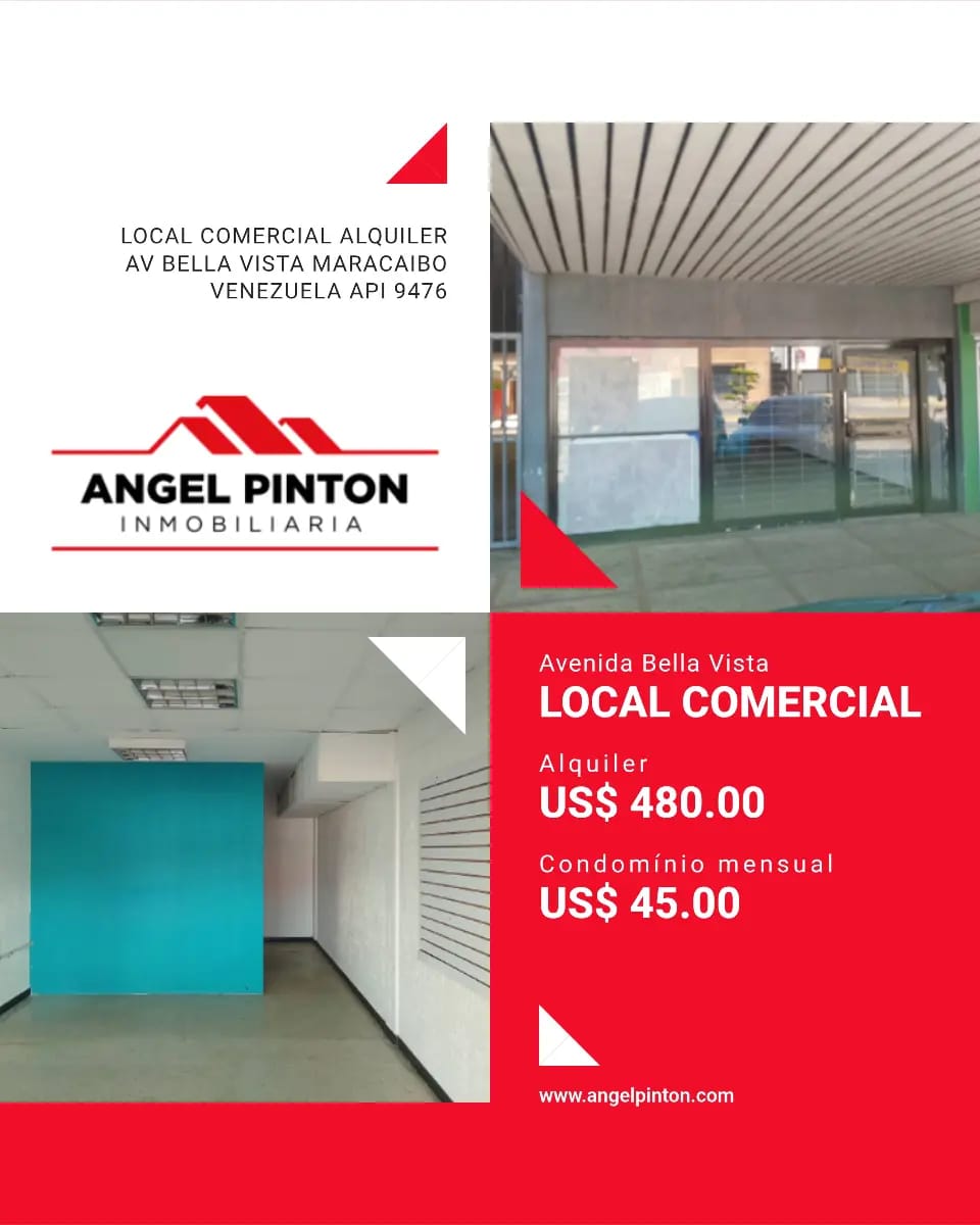 LOCAL COMERCIAL ALQUILER AV BELLA VISTA MARACAIBO VENEZUELA API 9476
