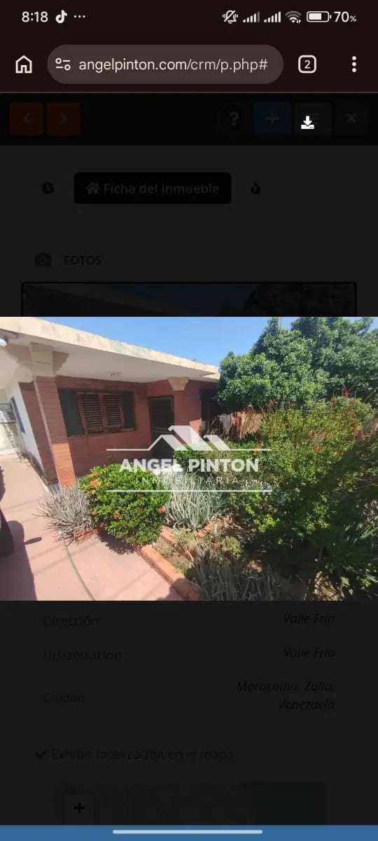 CASA VENTA VALLE FRIO MARACAIBO VENEZUELA API 9472